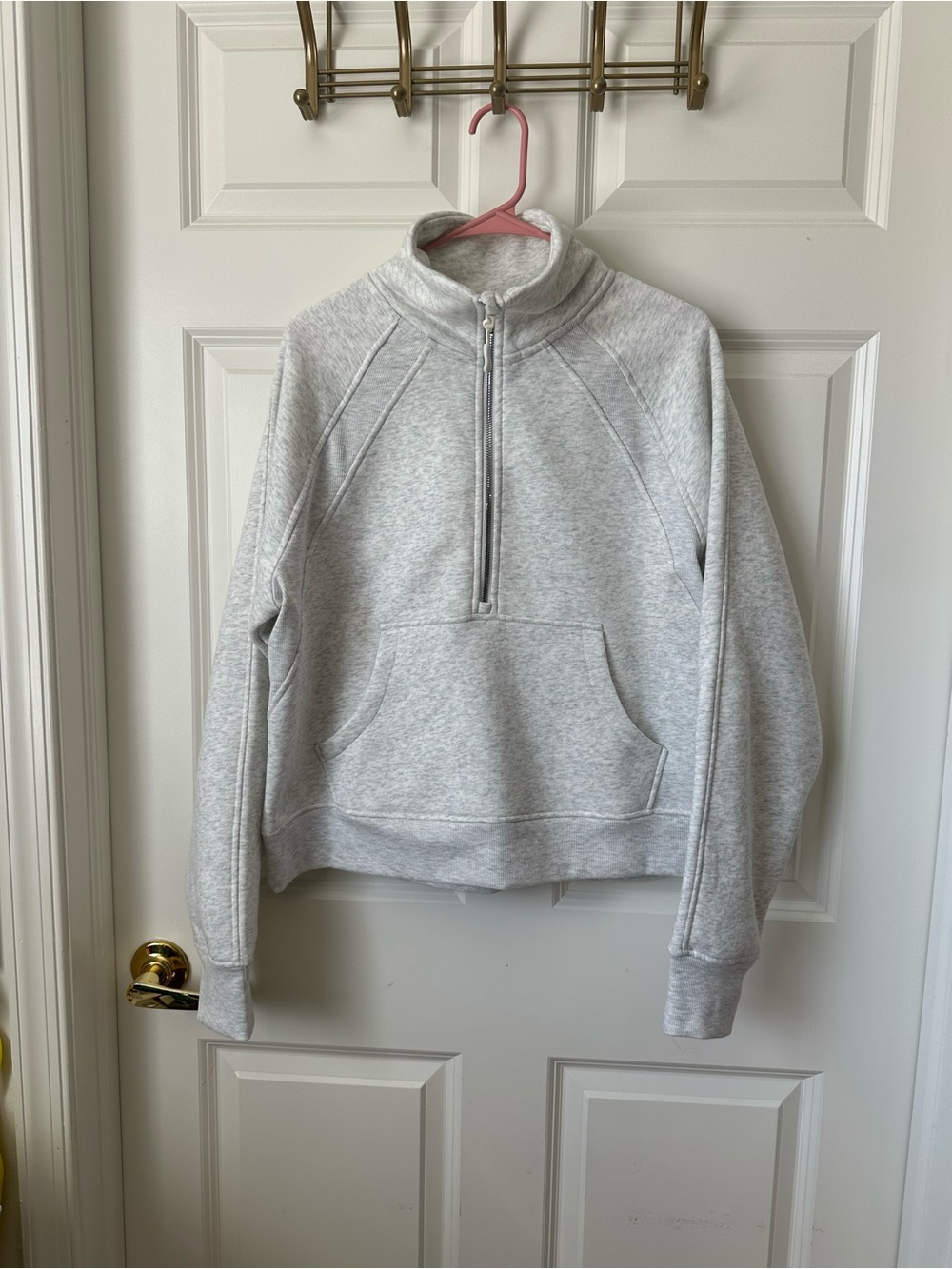 Jockey Grey Women's Mixed Rib Half Zip Pullover Sweatshirt Size L